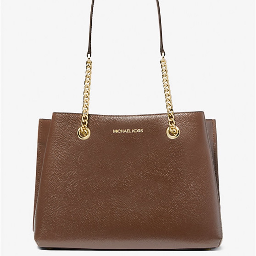 MICHAEL KORS
Teagan Large Pebbled Leather Shoulder Bag
COLOR MOCHA 
NWT